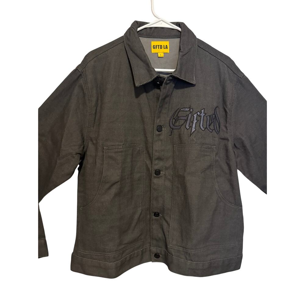 GFTD LA Felix Top Men's Jacket Black Size Large Workwear Utility Overshirt NWT